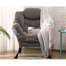 Grauer Ohrensessel Relaxsessel – Bequemer Lesesessel für Wohnzimmer