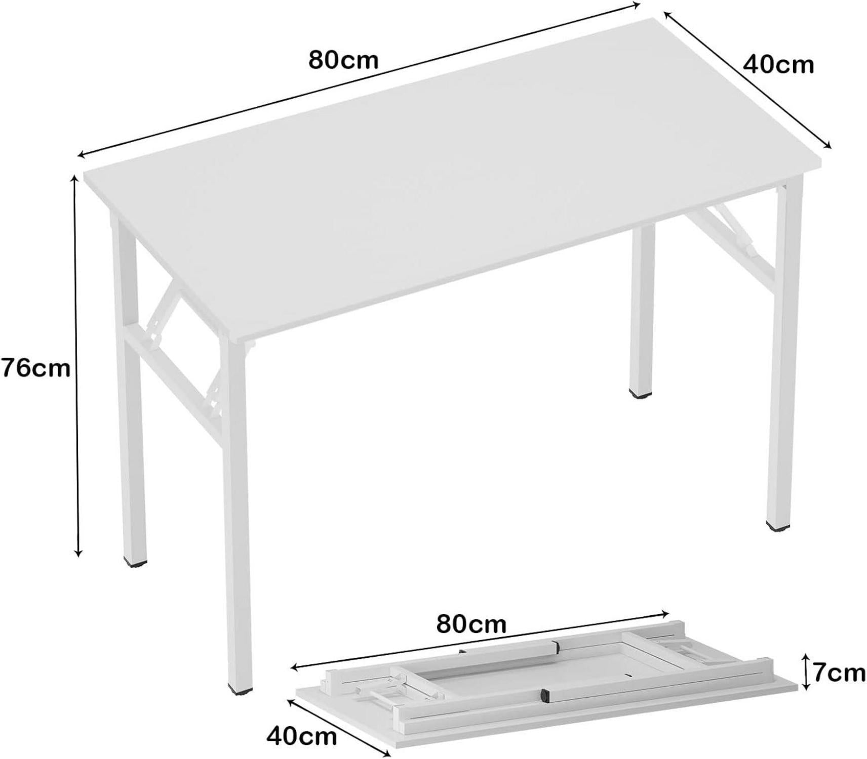 Kleiner Klapptisch 80x40cm Weiss Eckschreibtisch Bürotisch