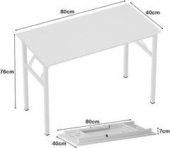 Kleiner Klapptisch 80x40cm Weiss Eckschreibtisch Bürotisch