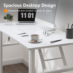 Klapptisch 80x40 cm Weiß, PC-Schreibtisch Bürotisch Home Office