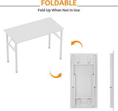 Kleiner Klapptisch 80x40 cm Weiß Bürotisch Home Office