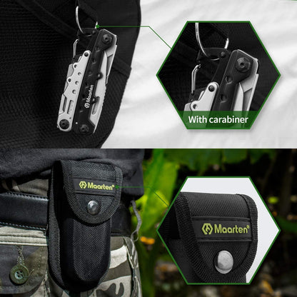 Multitool Werkzeug 11in1 Edelstahl Zange Flaschenöffner Karabiner