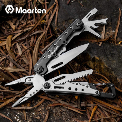 Multitool Werkzeug 11in1 Edelstahl Zange Flaschenöffner Karabiner