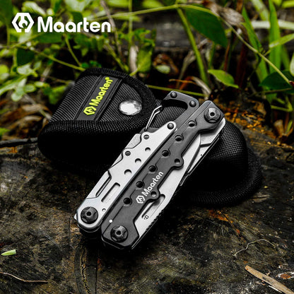 Maarten 11 in 1 Multitool Werkzeug aus Edelstahl mit Sicherheitsverriegelung
