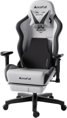 Ergonomischer Gaming Stuhl mit Lordosenstütze, Fußstütze, 150 kg