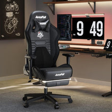 AutoFull C3 Gaming Stuhl mit Lordosenstütze und Fußstütze
