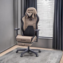 AutoFull C3 Gaming Stuhl mit Lordosenstütze und Fußstütze