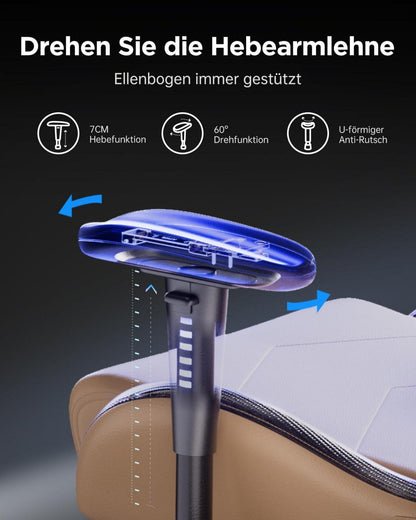 Ergonomischer Gaming Stuhl mit Lordosenstütze und