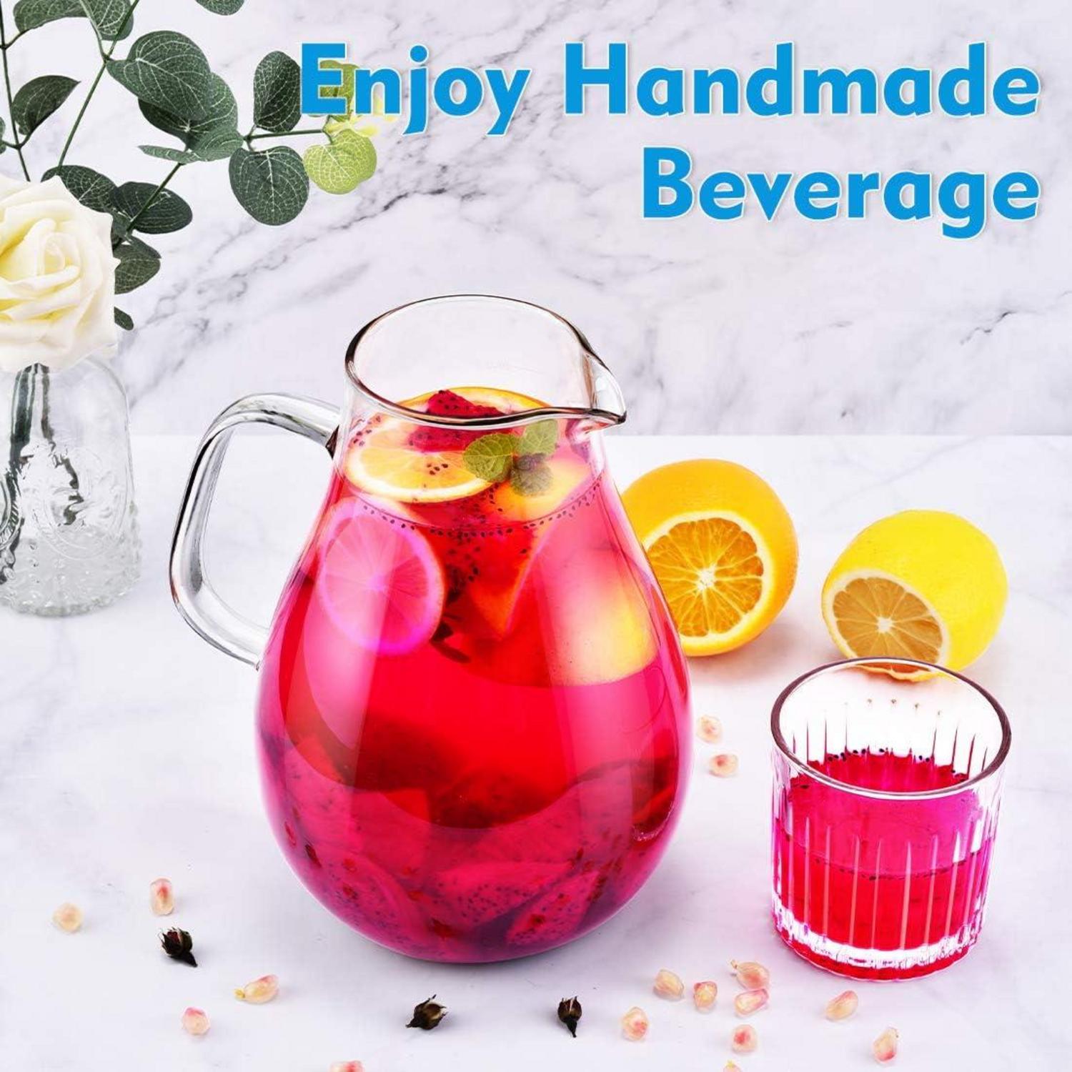 Veccom Glaskaraffe 2.4L Borosilikatglas Wasserkaraffe mit