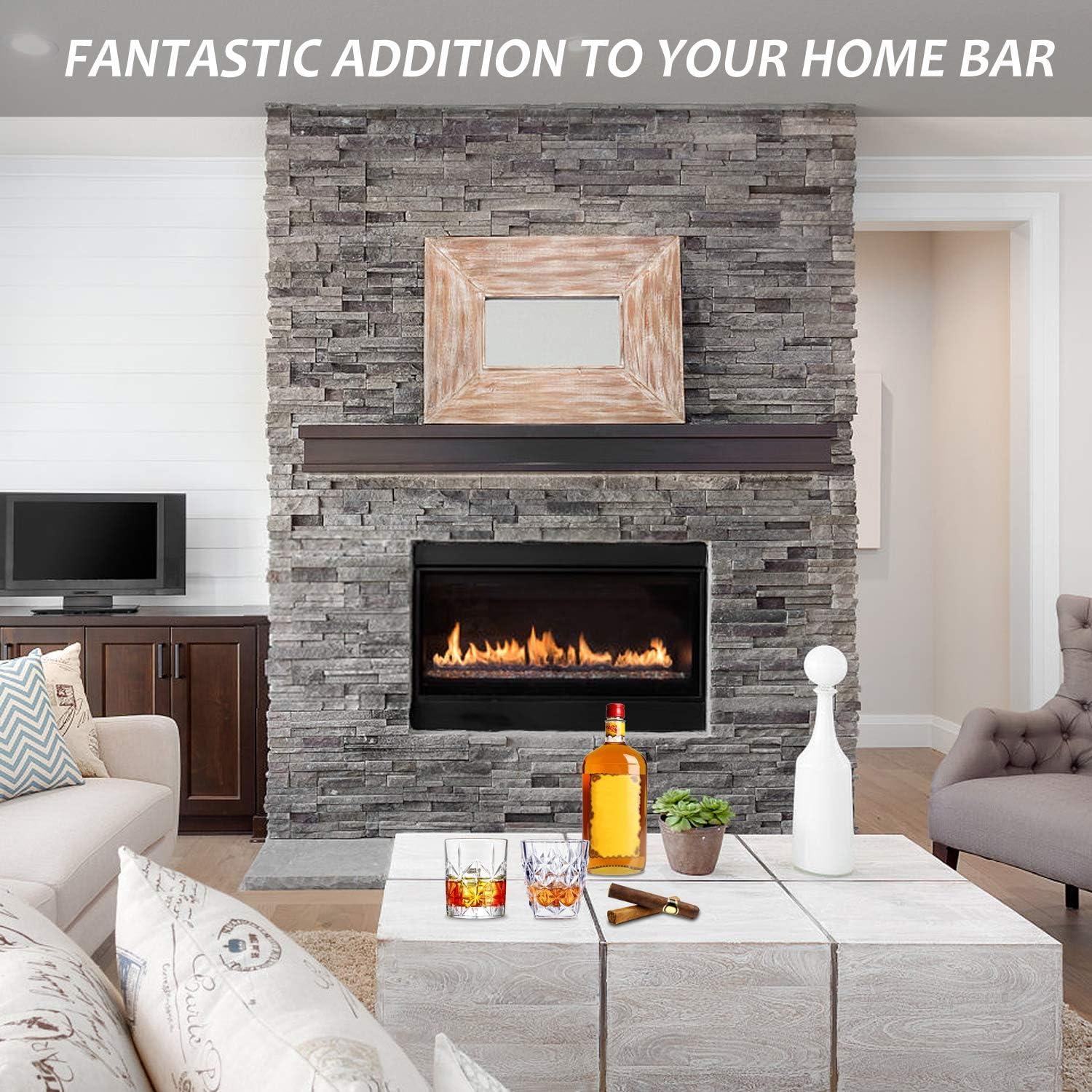 Whiskeygläser 315ml Old Fashioned Set für Männer, Whisky Tumbler Glas Cocktail 4