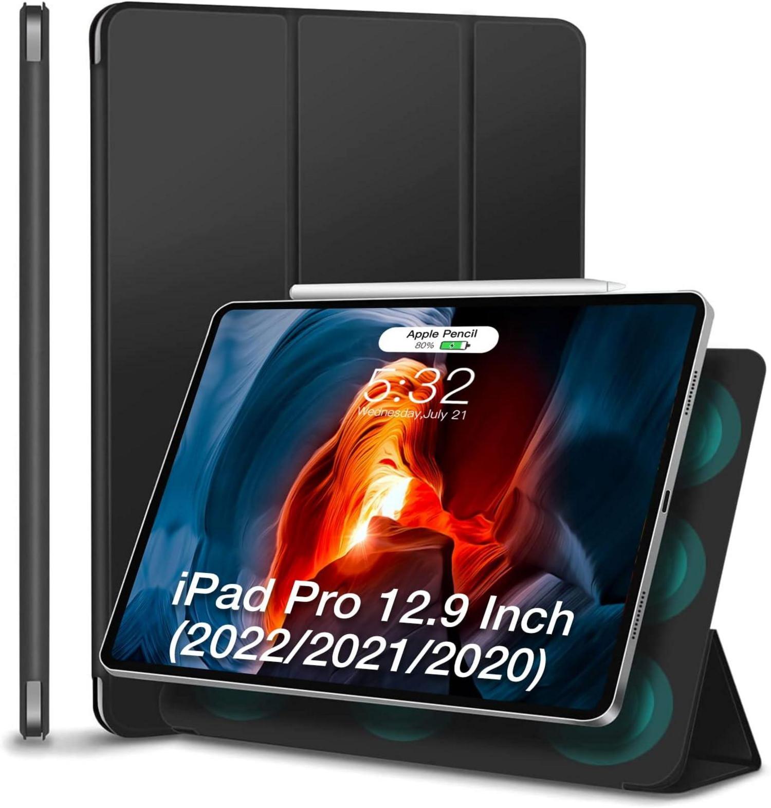 Magnetische Hülle für iPad Pro 12.9 Zoll 6/5/4 Generation, Schwarz
