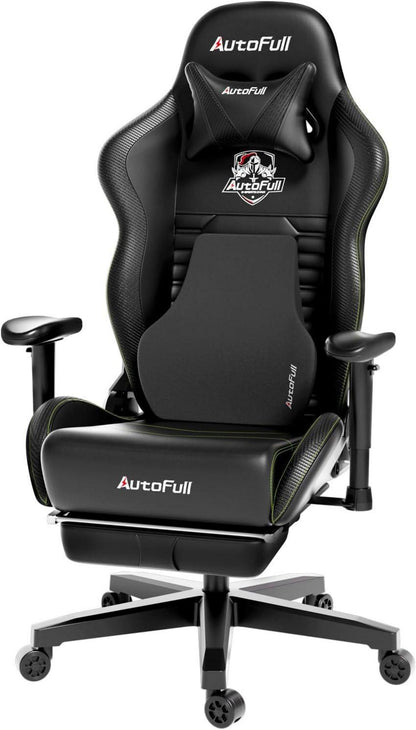Hochwertiger Gaming-Stuhl mit Fußstütze Schwarz