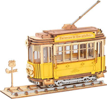 3D Holzpuzzle Bausatz Modellbau Straßenbahn Tramcar