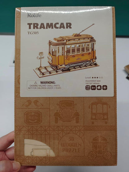 Holzpuzzle Modellbau Car Bausatz 3D Retro Geschenk Dekoration 164 Teile Tramcar