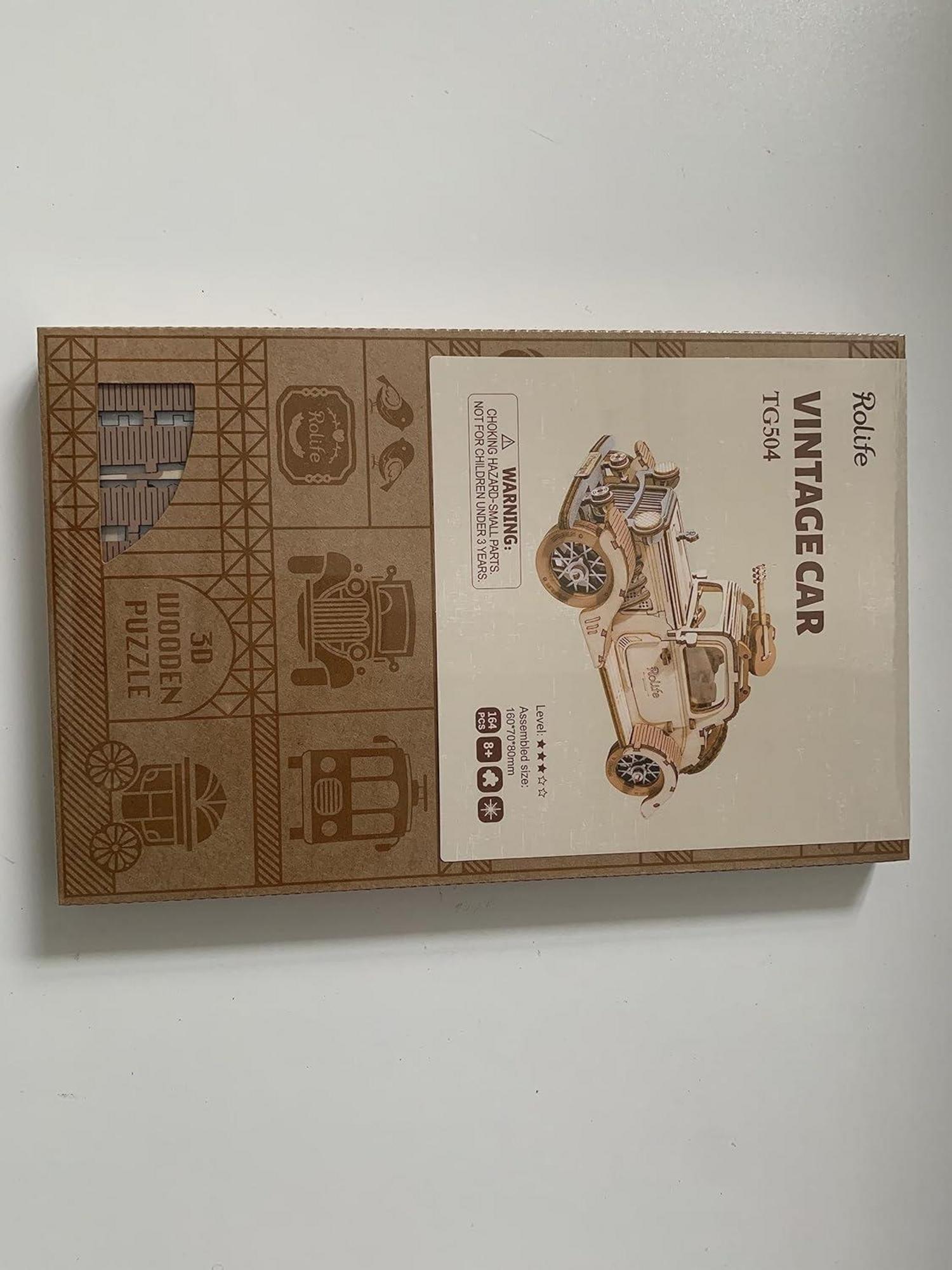 Retro 3D Holz Puzzle Modellbausatz Vintage Oldtimer Auto 164 Teile