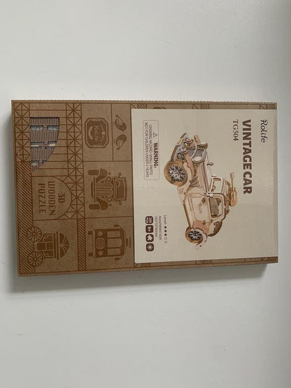 Retro 3D Holz Puzzle Modellbausatz Vintage Oldtimer Auto 164 Teile