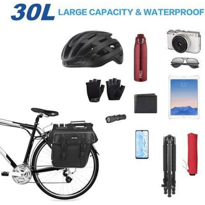 Fahrradtasche Gepäckträger 30L wasserdicht mit Regenschutz