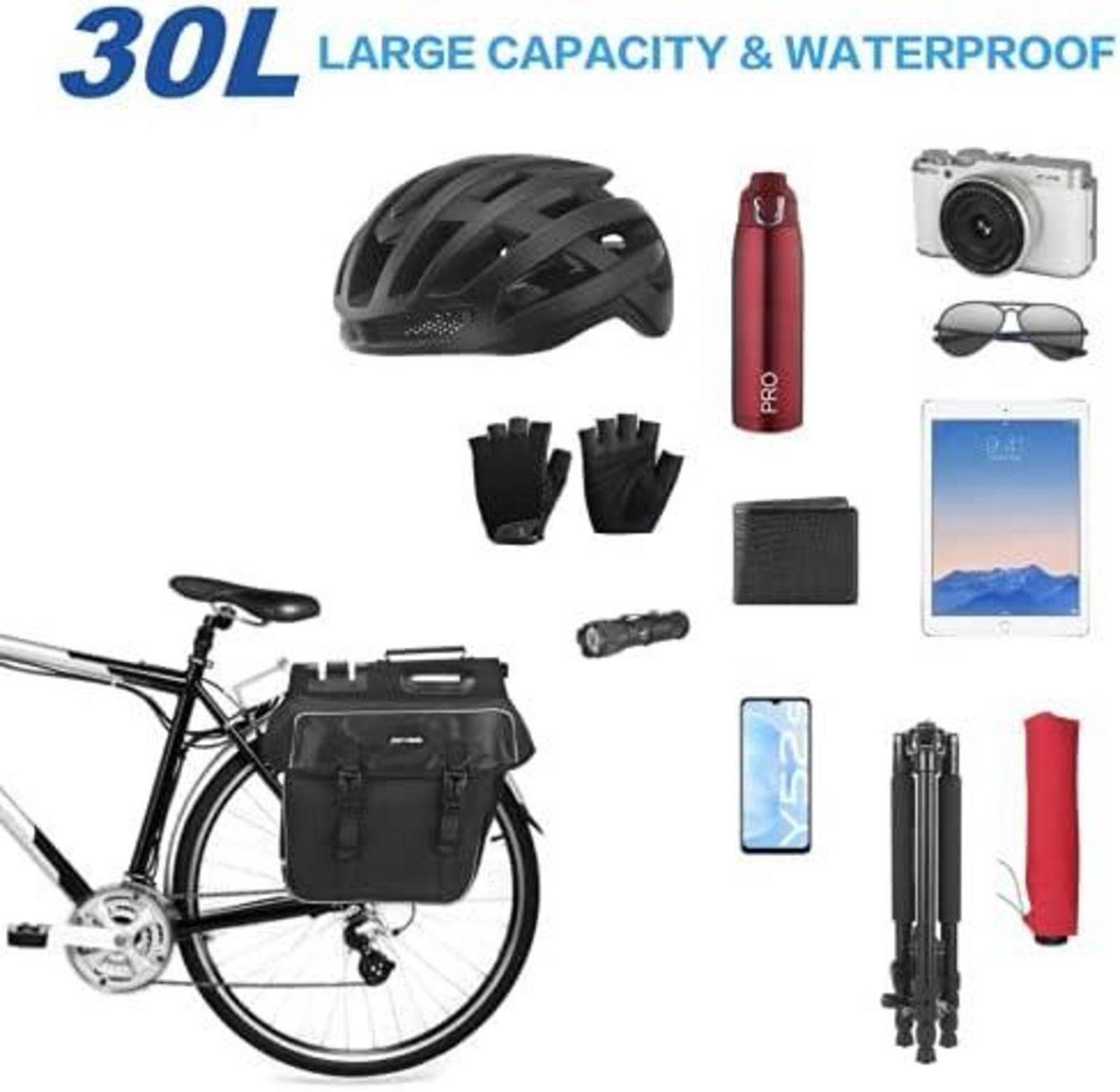 Fahrradtasche Gepäckträger Doppeltasche Wasserdicht 30L Reißfest Regenschutz