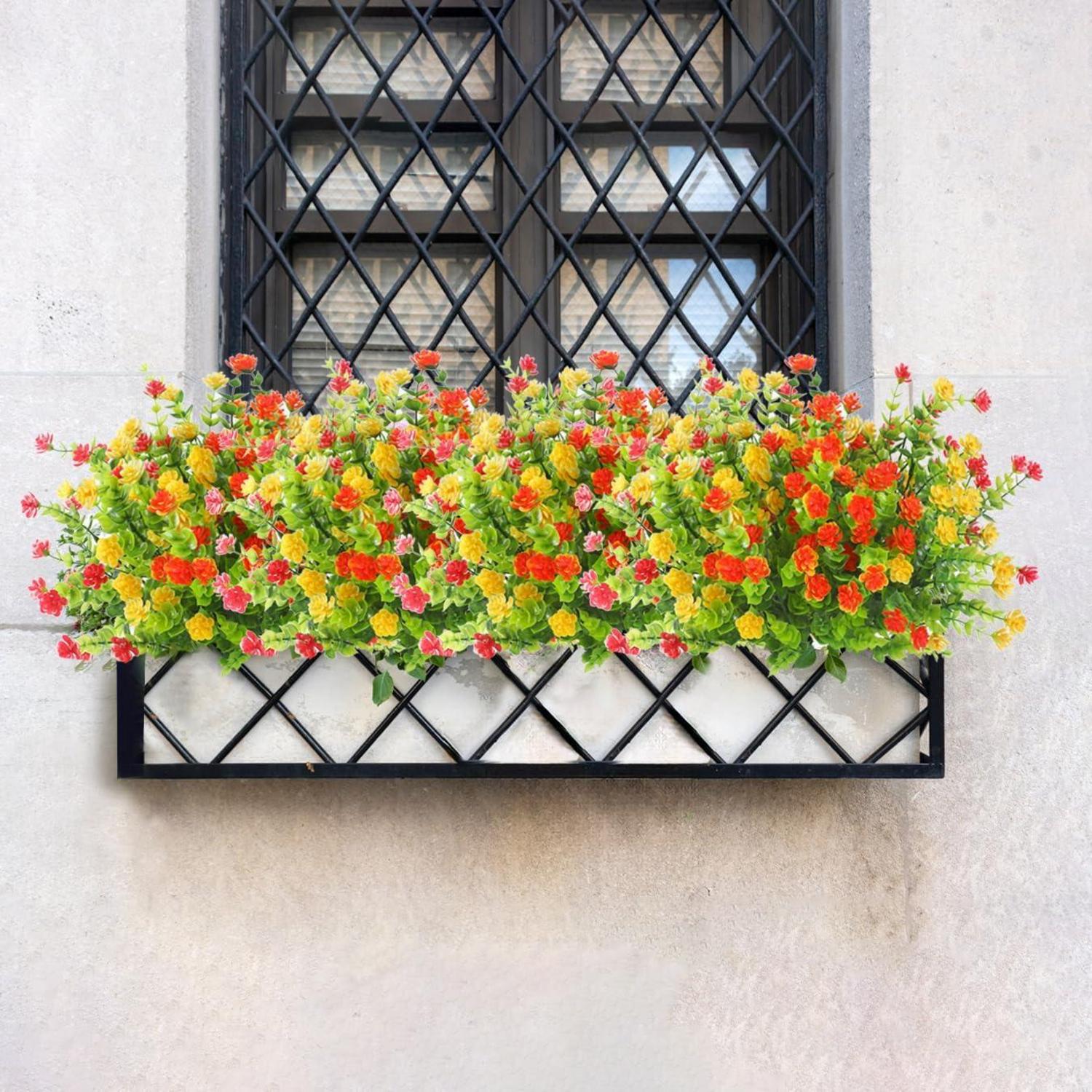 8er Set Künstliche Eukalyptus Blumen UV-beständig Hausgarten Deko