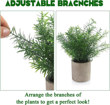 Künstliche Pflanzen Set Eukalyptus Rosmarin Sukkulenten Deko 4er Topf