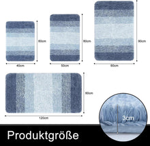 Rutschfester Badezimmerteppich 60x120cm Flauschiger Blauer