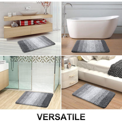 Weicher Mikrofaser Badteppich 60x120 cm Grau, rutschfest, saugfähig