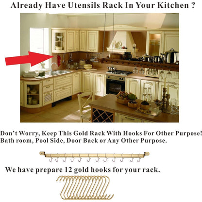 37-teiliges Gold Küchenutensilien Set Edelstahl Titanvergoldung