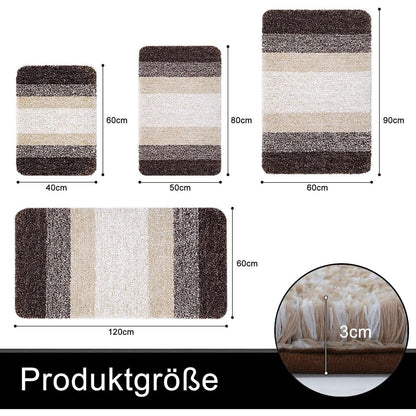 Badteppich Mikrofaser 40x60 cm Braun, rutschfest & saugfähig