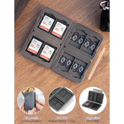Wasserdichte SD Karten Aufbewahrung Schutzbox für 8 SD Grau