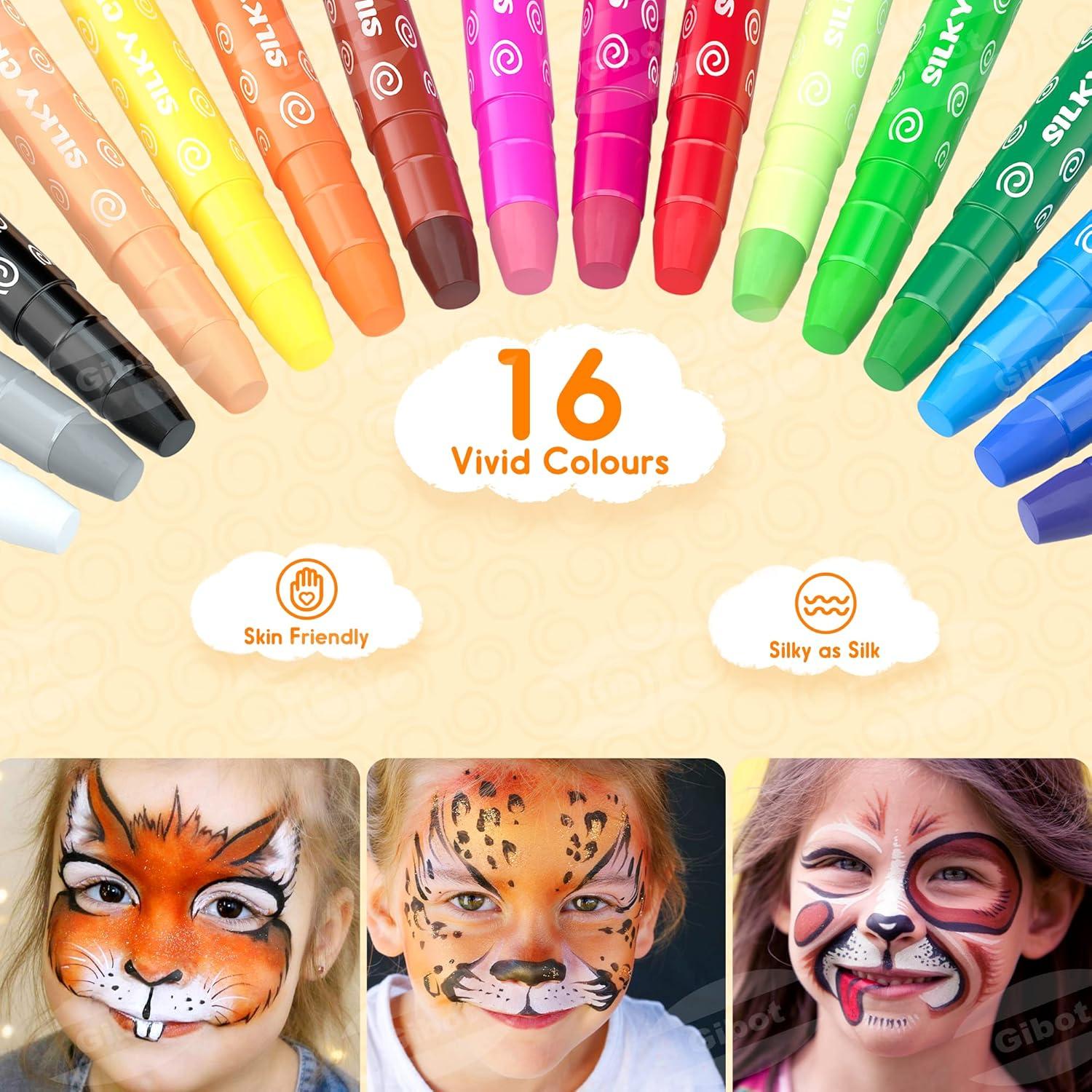 Kinderschminke Set Halloween Gesichtsfarbe Schminkstifte 16 Farben