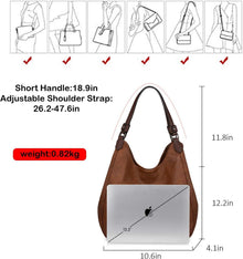Große braune Vintage Damen Handtasche aus Lederimitat