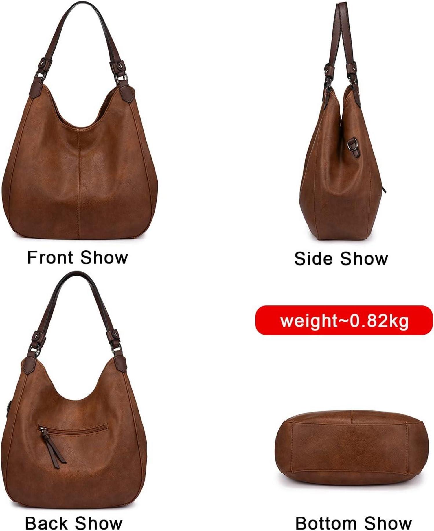 Handtasche Damen Shopper Groß Vintage Umhängetasche Lederimitat Braun