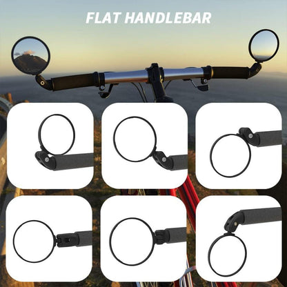 Fahrradspiegel HD-Glas konvexe Linse 2 Stück Bruchsicher Schwarz