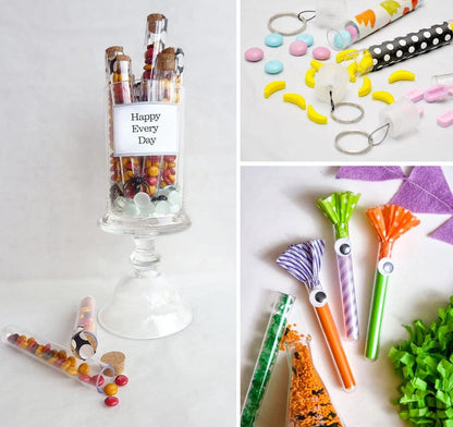 100 Mini Reagenzgläser 16x100mm mit Korken, inkl. 2 Trichter & 130