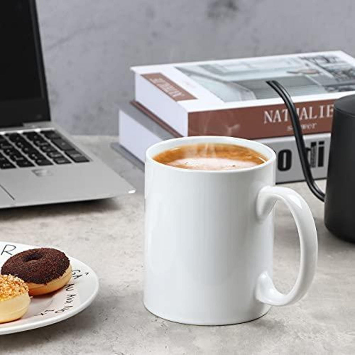 Große Keramiktasse 600ml - Weiße Kaffeetasse für Büro & Zuhause