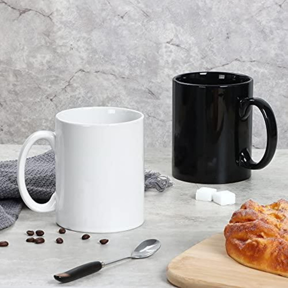 Große Keramiktasse 600ml - Weiße Kaffeetasse für Büro & Zuhause