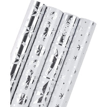 Weihnachtspapierrolle Silberne Schneeflocken Candy Cane