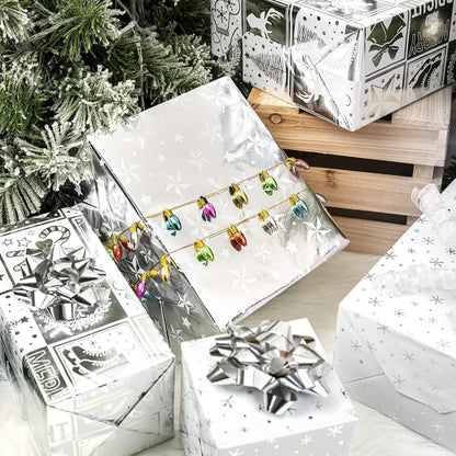 Weihnachtspapierrolle Silberne Schneeflocken Candy Cane