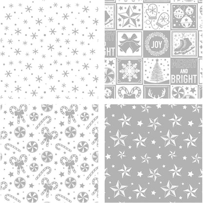 Weihnachtspapierrolle Silberne Schneeflocken Candy Cane