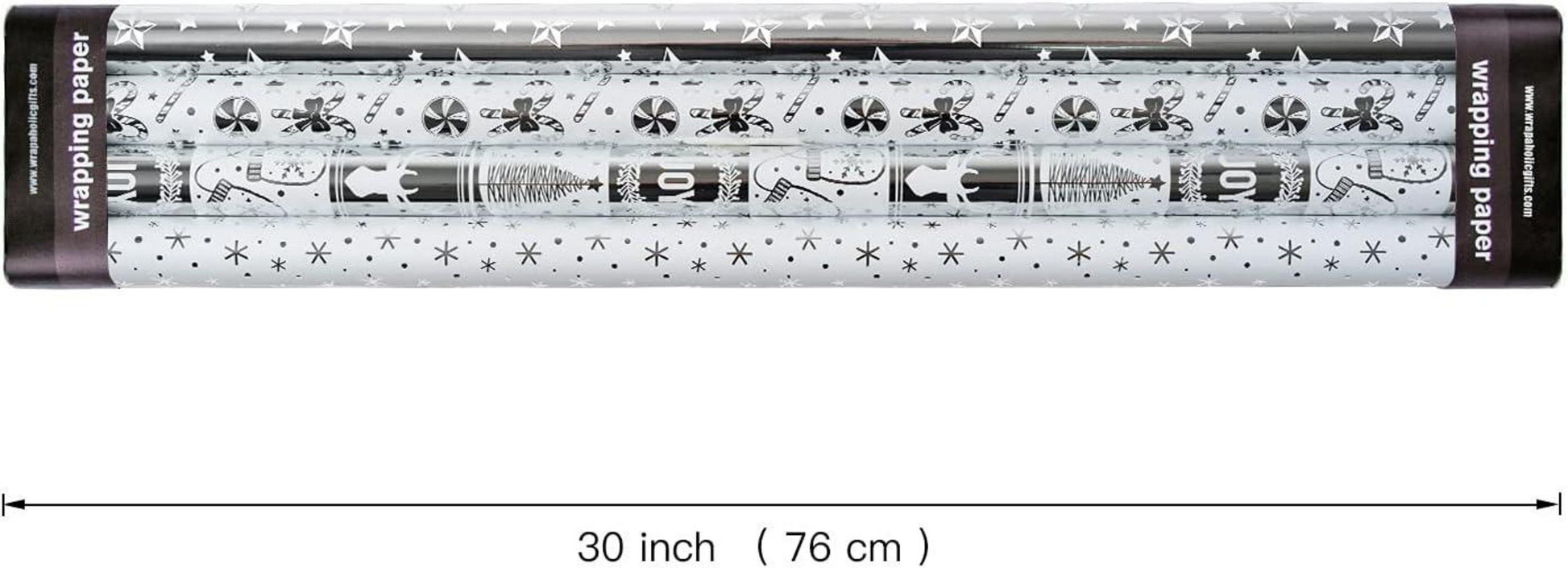 Weihnachtspapierrolle Silber Schneeflocken Candy Cane Holiday Collection 4