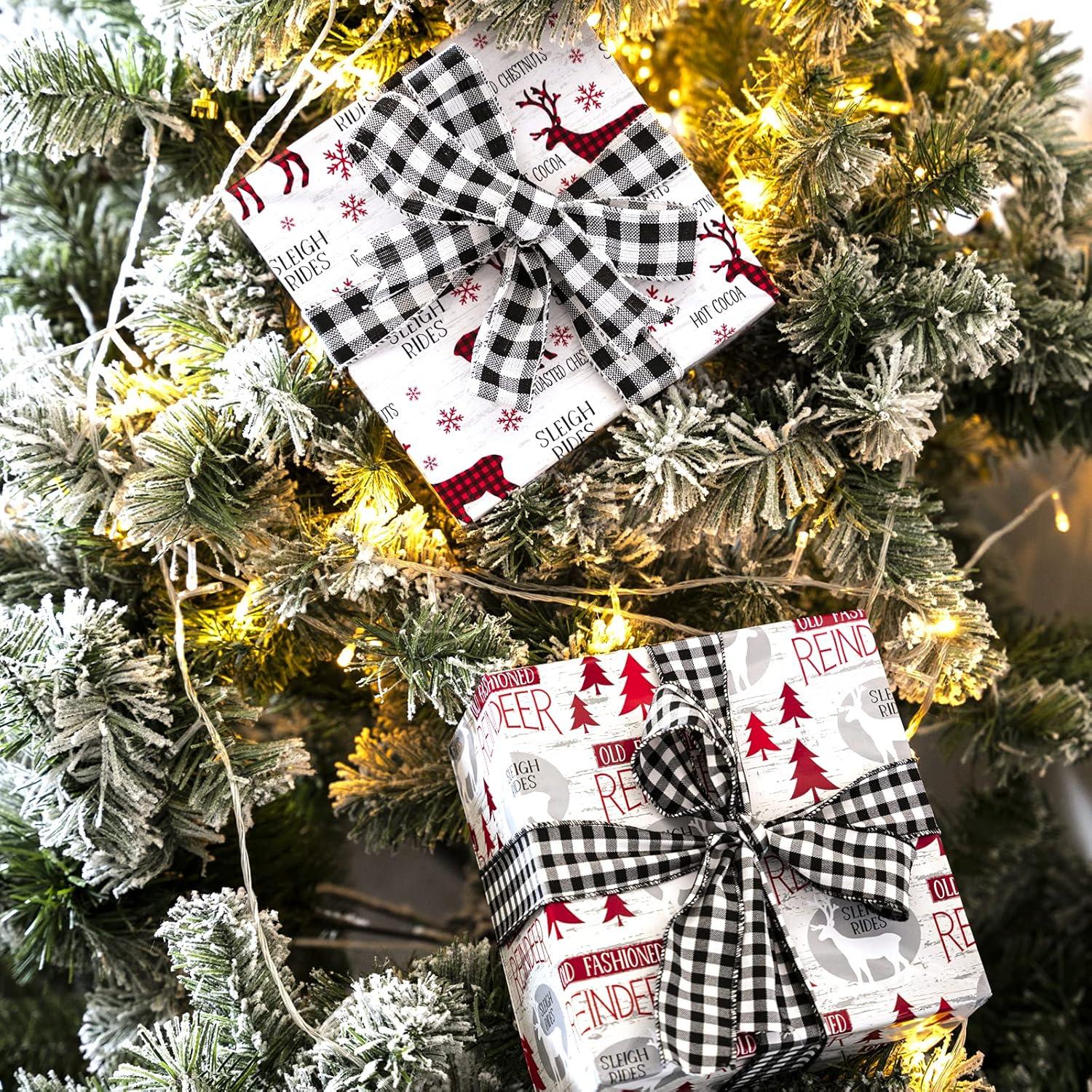 Weihnachtspapierrolle Rustikale Feiertags-Waldszenen Schneeflocke