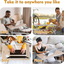 Klappbarer Laptoptisch mit Schublade und Tassenhalter