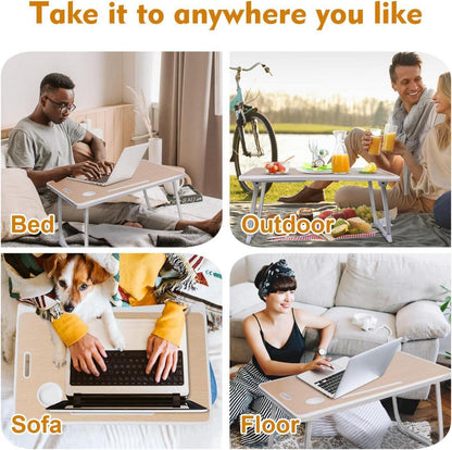 Klappbarer Laptoptisch mit Schublade und Tassenhalter