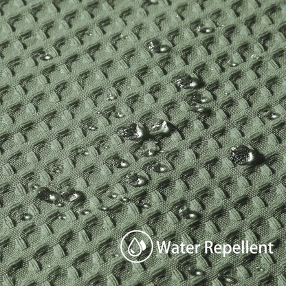 Waffel Duschvorhang mit Metallringen, Anti-Schimmel, Wasserdicht, Grün