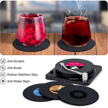 Valdivia Retro Vinyl Schallplatte Untersetzer 6er Set mit