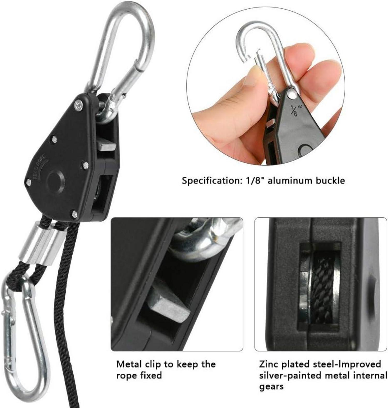 Seilratsche mit Haken 4 Stück 150lb Duty Heavy Rope Ratsche