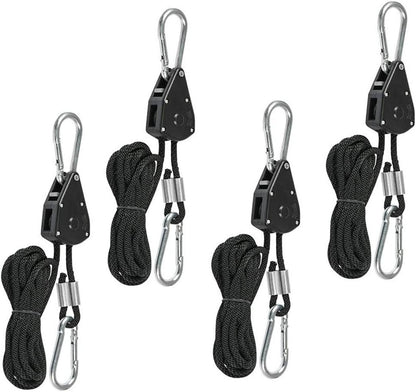 Seilratsche mit Haken 4er Set 150lb Heavy Duty Rope Ratsche Einstellbar Grow