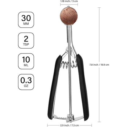 Eisportionierer Edelstahl 3 cm mit Auslöser und Komfortablem
