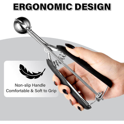 Eisportionierer Edelstahl 3 cm mit Auslöser und Komfortablem