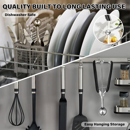 Eisportionierer Edelstahl 3 cm mit Auslöser und Komfortablem